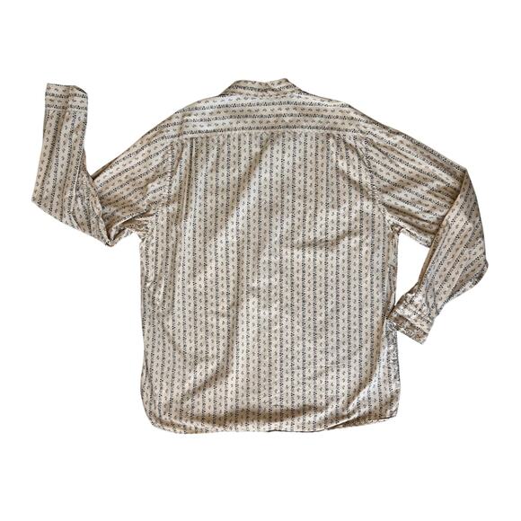 Lucky Brand Y2k Button Down Shirt Men's XXL Long Sleeve Floral Ivory Western Vtg - Picture 10 of 16